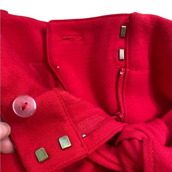 LOFT Red A-Line Mini Skirt with Tie Waist - Picture 2 of 9